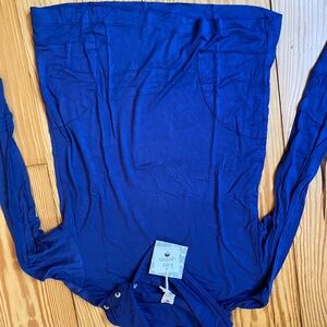 kate quinn Navy Blue Long Sleeve Top NWT